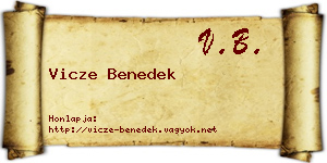 Vicze Benedek névjegykártya